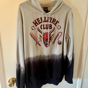 Netflix Hellfire Club Ombre Hoodie - Black and Gray